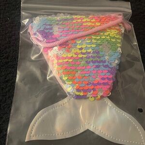 Rainbow Sequin Mermaid Tail Pouch
